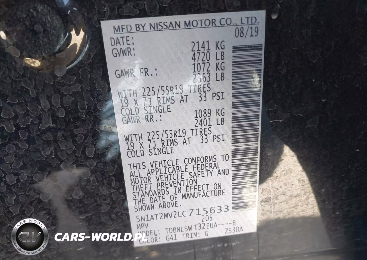 2020 Nissan Rogue Sl Intelligent Awd VIN:5N1AT2MV2LC715633 - 9