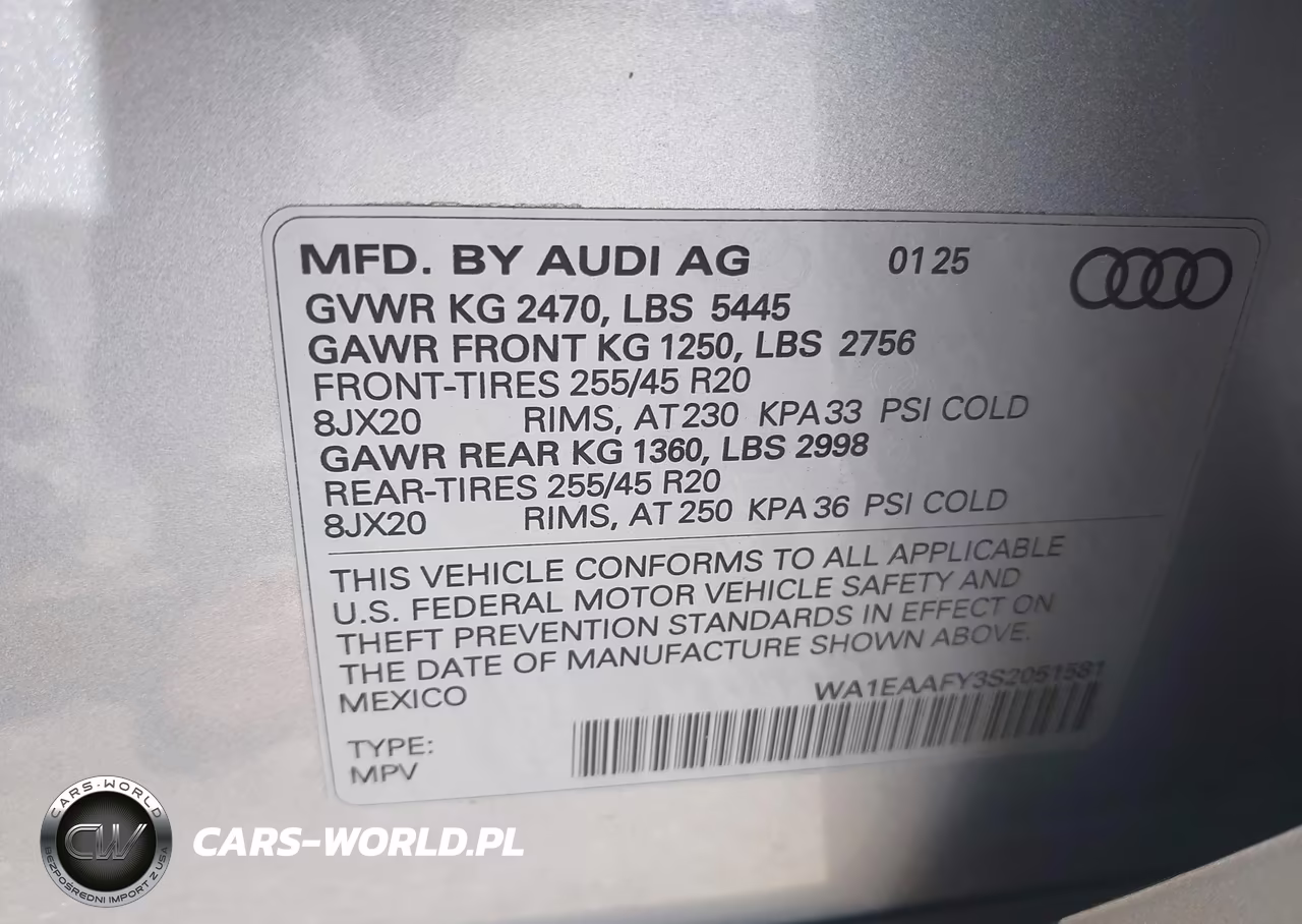 2025 Audi Q5 Premium Plus 45 Tfsi S Line Quattro S Tronic VIN:WA1EAAFY3S2051581 - 9