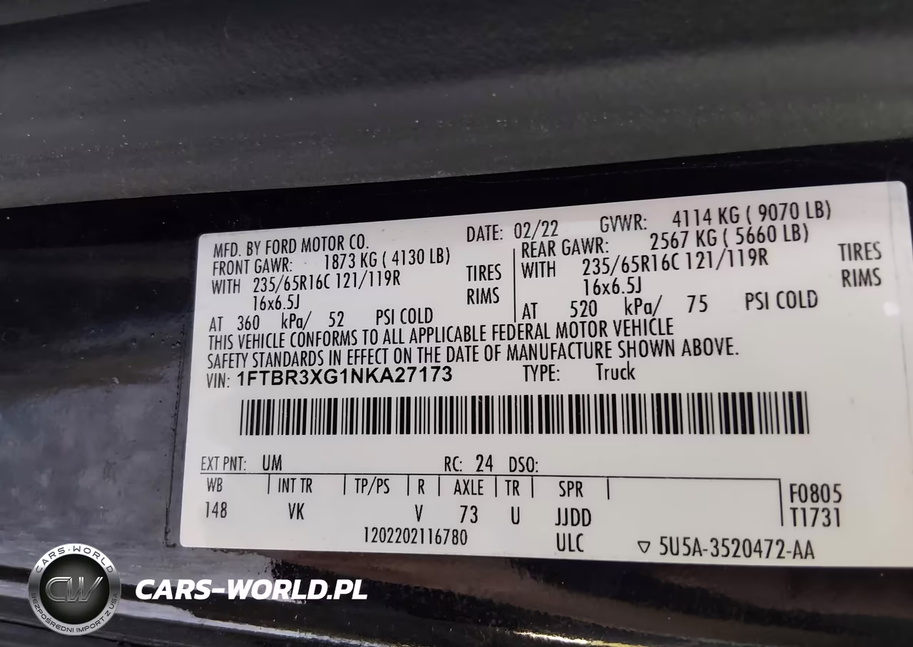 2022 Ford Transit-250 Cargo Van VIN:1FTBR3XG1NKA27173 - 9