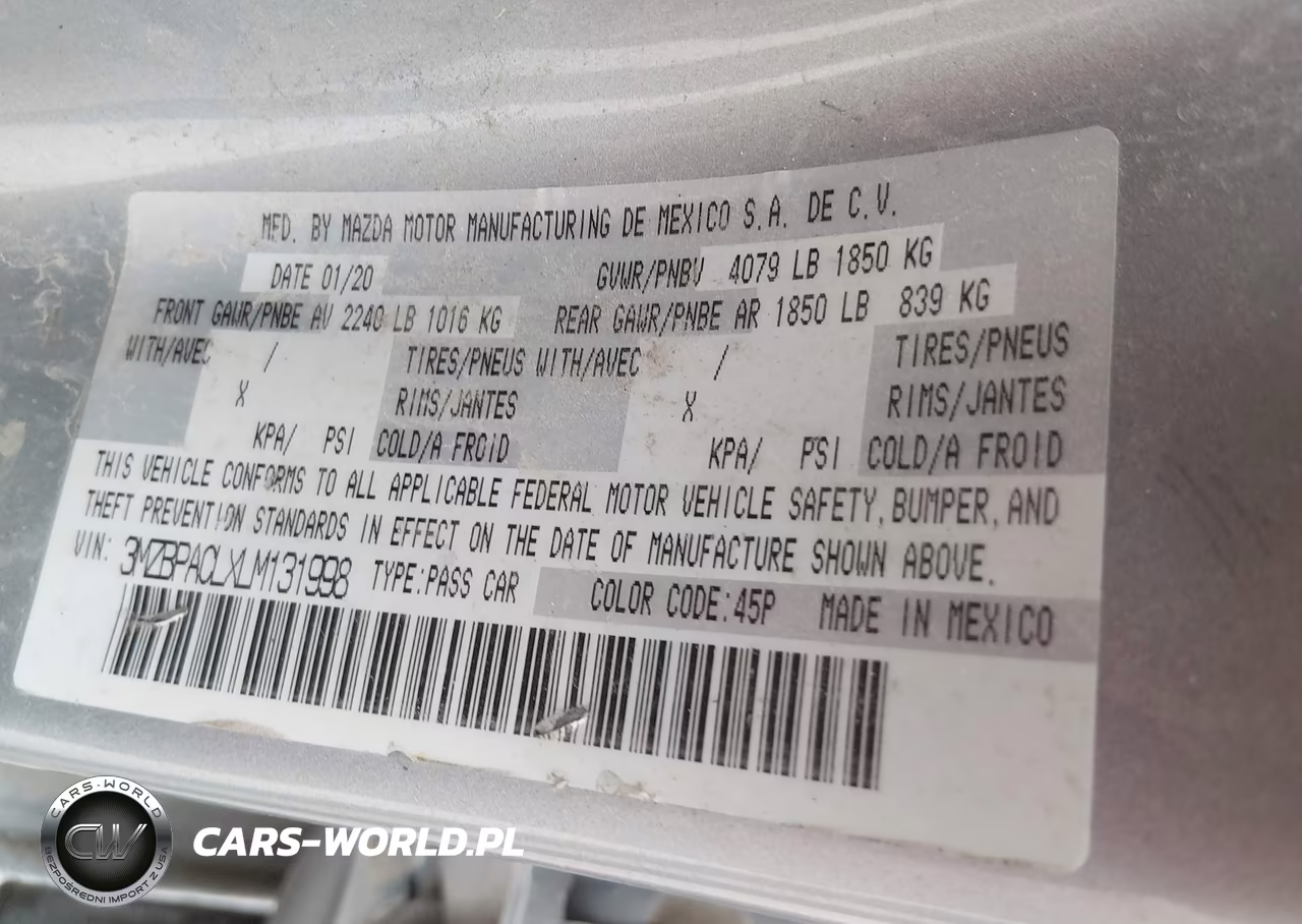 2020 Mazda Mazda3 Select Package VIN:3MZBPACLXLM131998 - 9