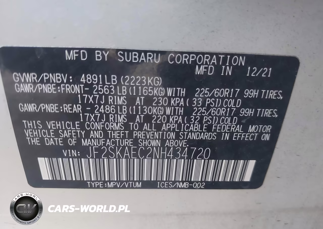 2022 Subaru Forester Premium VIN:JF2SKAEC2NH434720 - 9