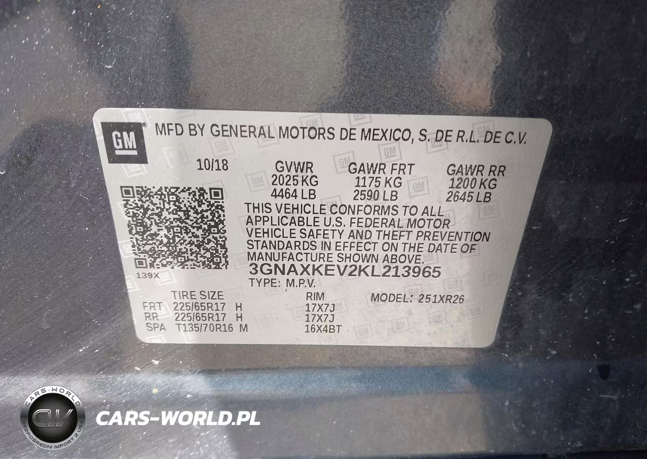 2019 Chevrolet Equinox Lt VIN:3GNAXKEV2KL213965 - 9