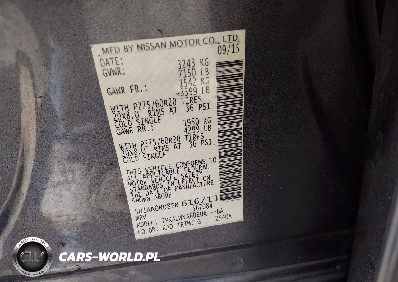 2015 Nissan Armada Platinum VIN:5N1AA0ND8FN616713 - 9