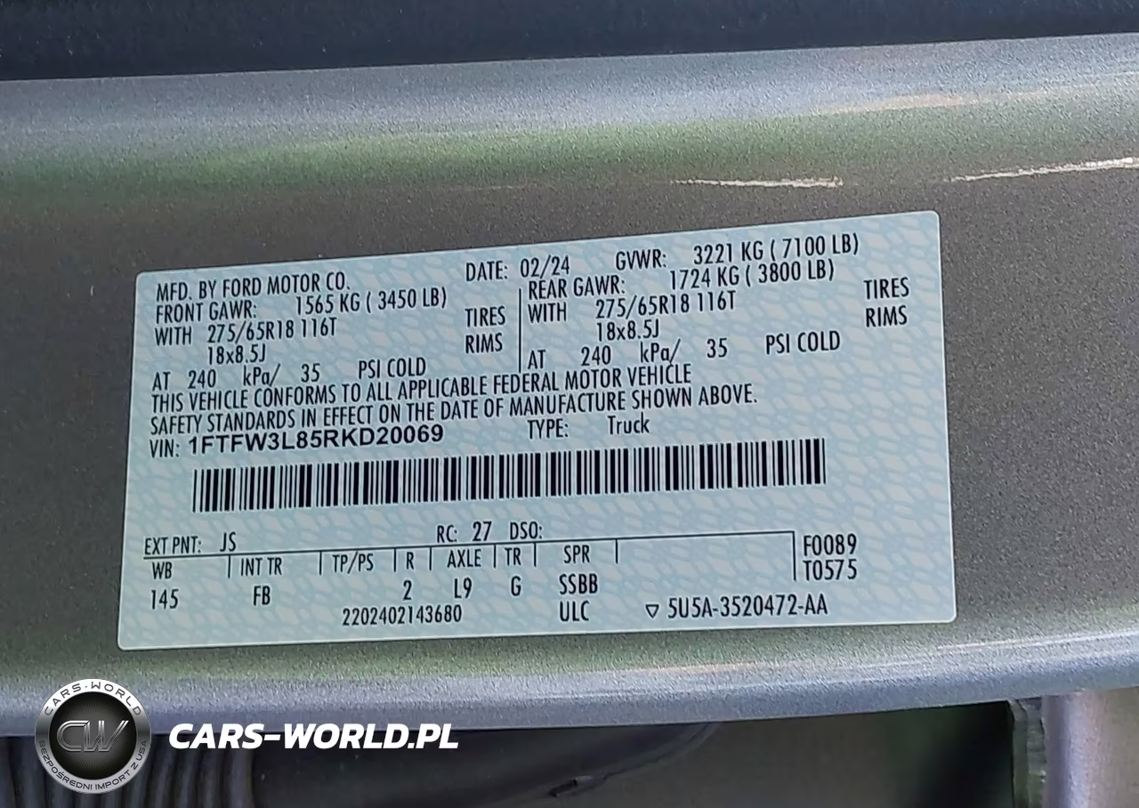 2024 Ford F-150 Xlt VIN:1FTFW3L85RKD20069 - 9