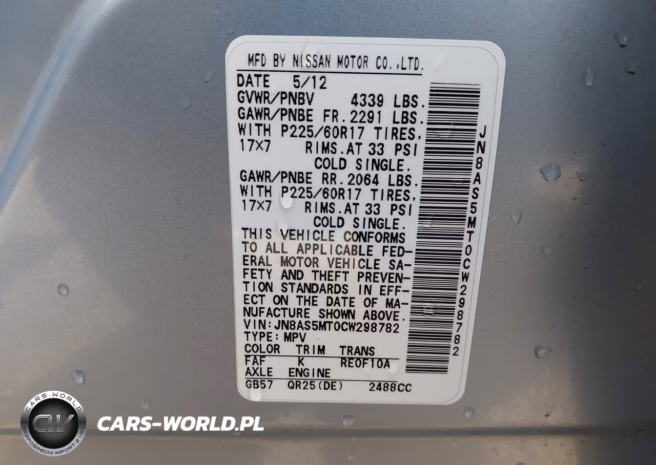 2012 Nissan Rogue Sv VIN:JN8AS5MT0CW298782 - 9