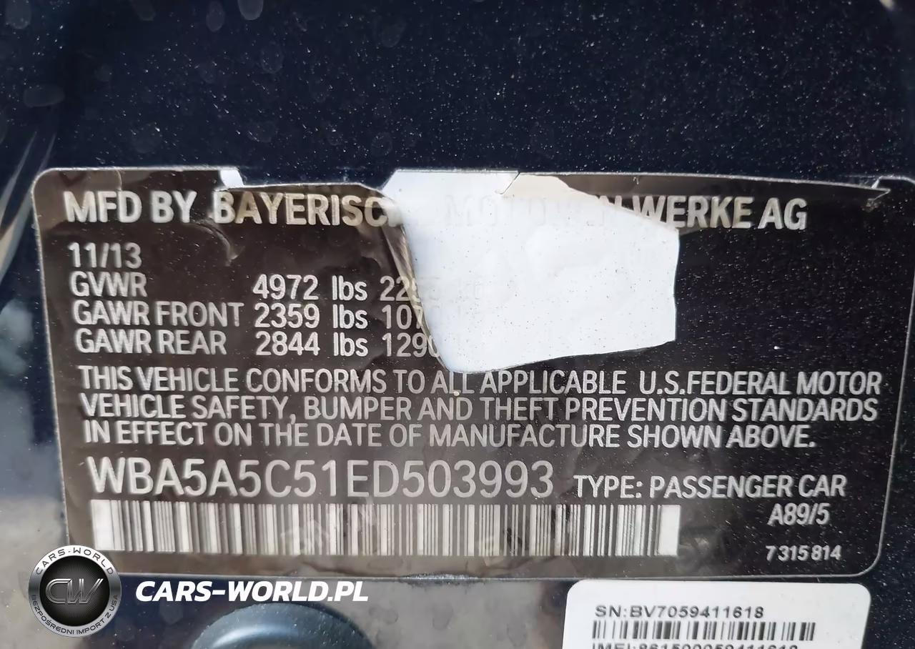 2014 BMW 528I VIN:WBA5A5C51ED503993 - 9