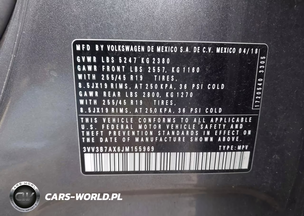 2018 Volkswagen Tiguan 2.0T Se-2.0T Sel VIN:3VV3B7AX6JM155969 - 9