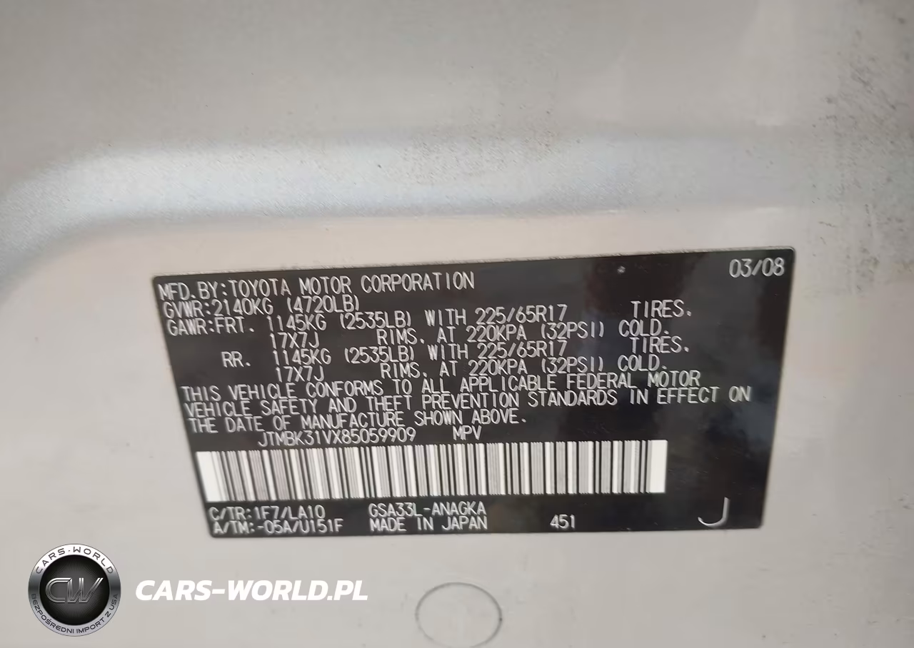 2008 Toyota Rav4 Ltd VIN:JTMBK31VX85059909 - 9