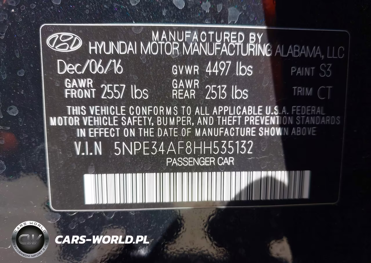 2017 Hyundai Sonata Sport VIN:5NPE34AF8HH535132 - 9