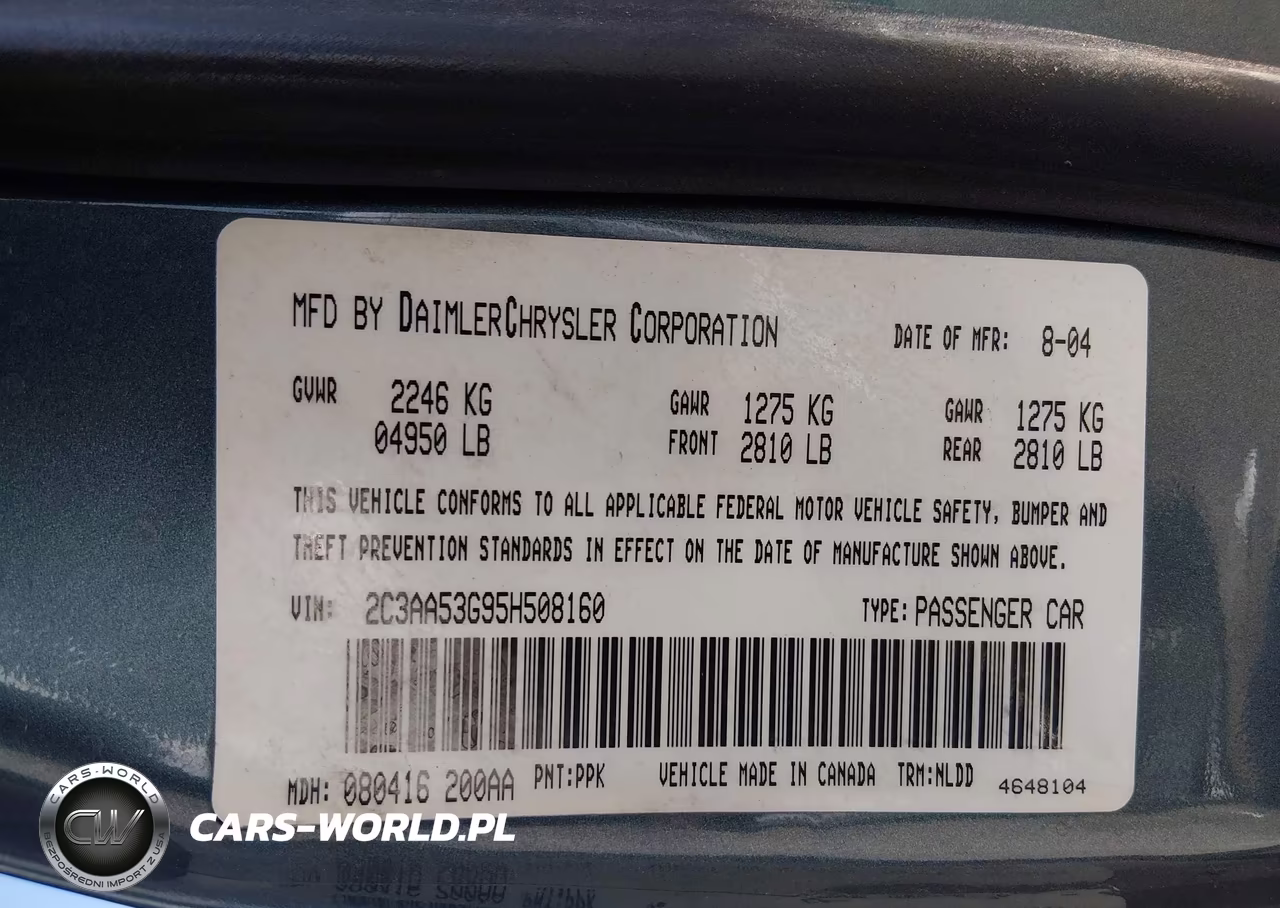2005 Chrysler 300 Touring VIN:2C3AA53G95H508160 - 9