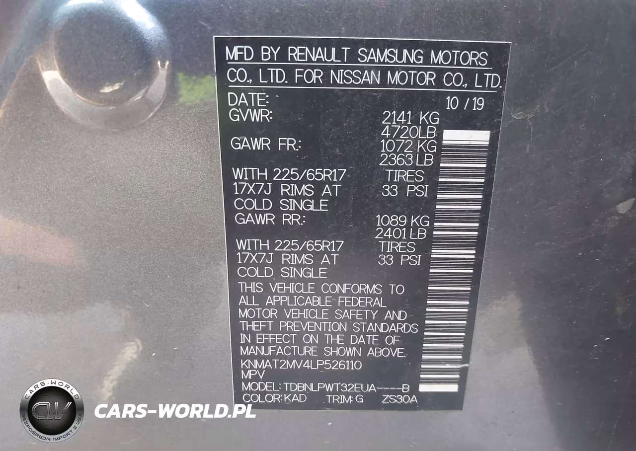2020 Nissan Rogue S Intelligent Awd VIN:KNMAT2MV4LP526110 - 9