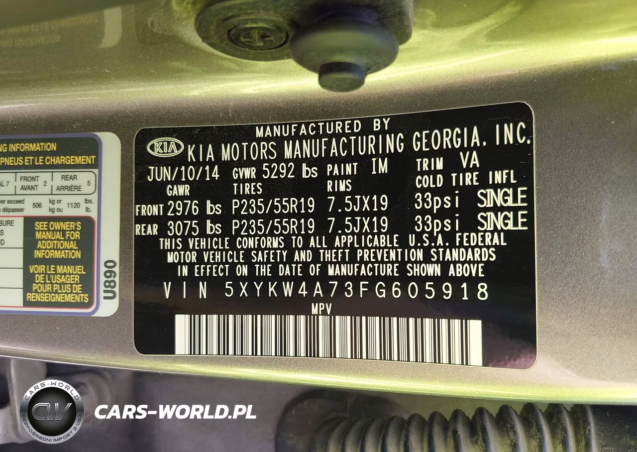 2015 Kia Sorento Limited V6 VIN:5XYKW4A73FG605918 - 9