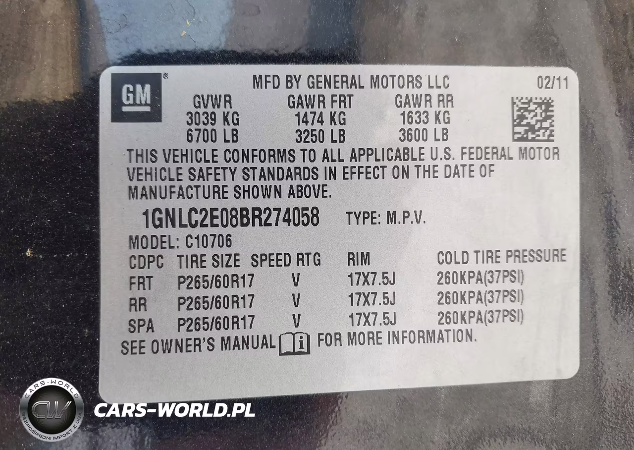 2011 Chevrolet Tahoe Commercial VIN:1GNLC2E08BR274058 - 9