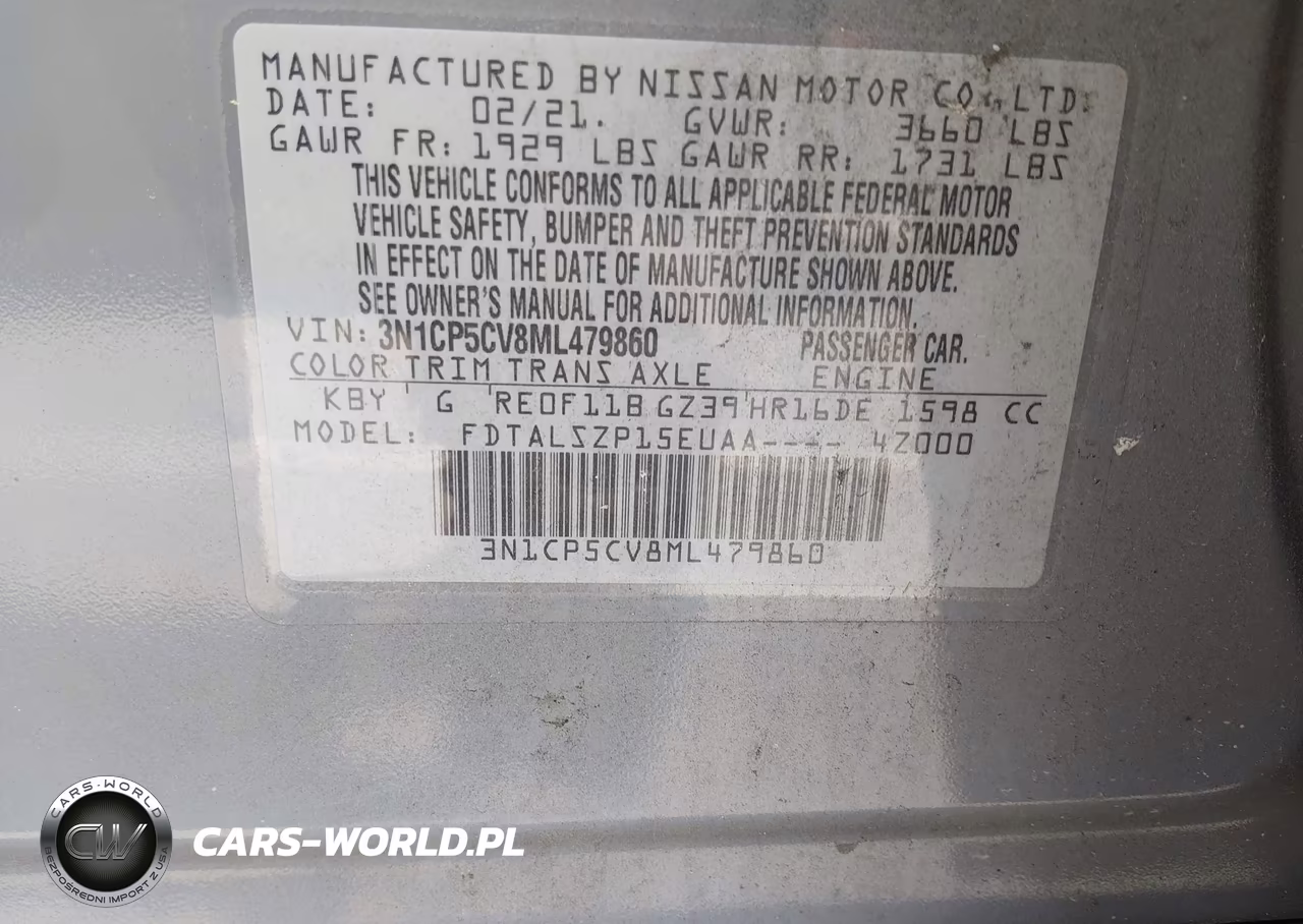 2021 Nissan Kicks Sv Xtronic Cvt VIN:3N1CP5CV8ML479860 - 9