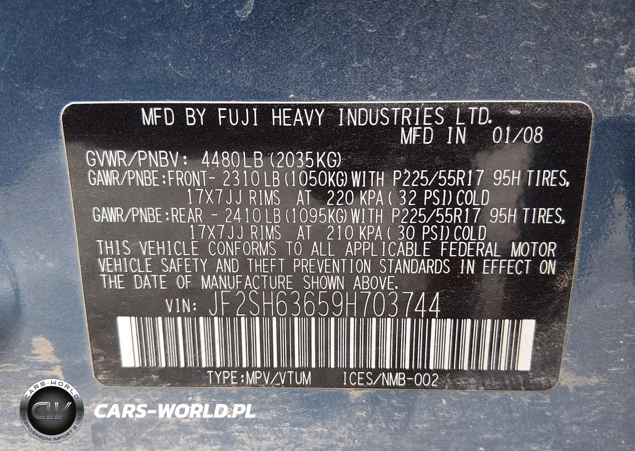 2009 Subaru Forester 2.5X VIN:JF2SH63659H703744 - 9