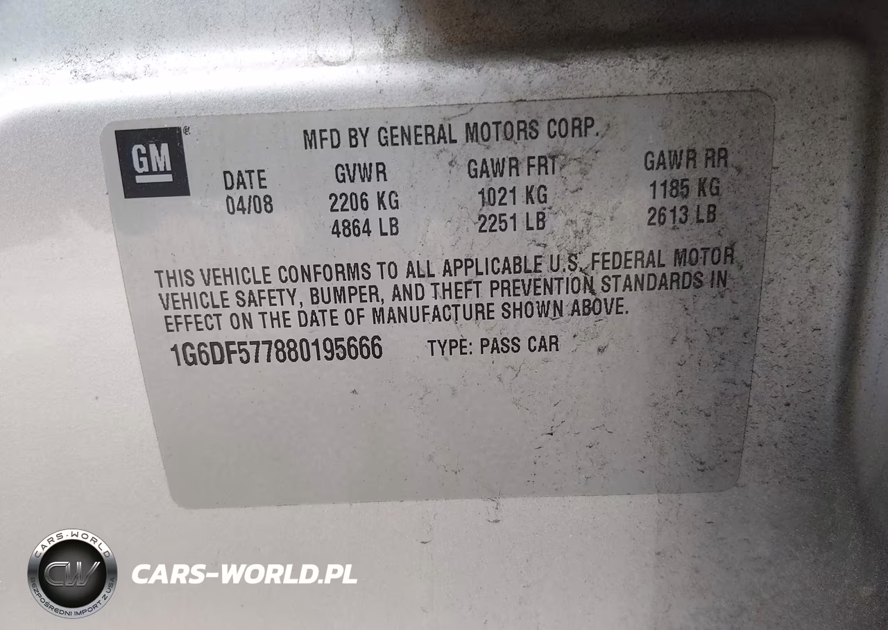 2008 Cadillac Cts Rwd W-1Sa VIN:1G6DF577880195666 - 9