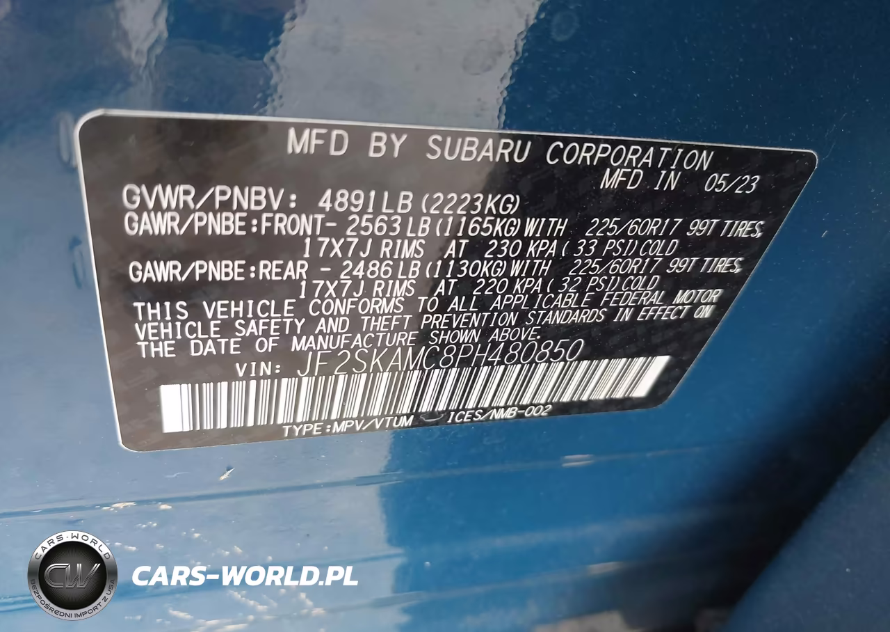 2023 Subaru Forester Wilderness VIN:JF2SKAMC8PH480850 - 9