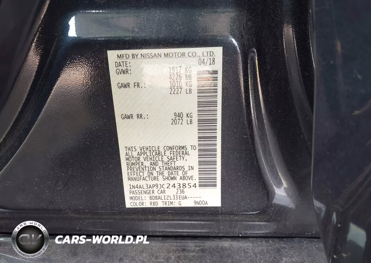 2018 Nissan Altima 2.5 Sv VIN:1N4AL3AP9JC243854 - 9