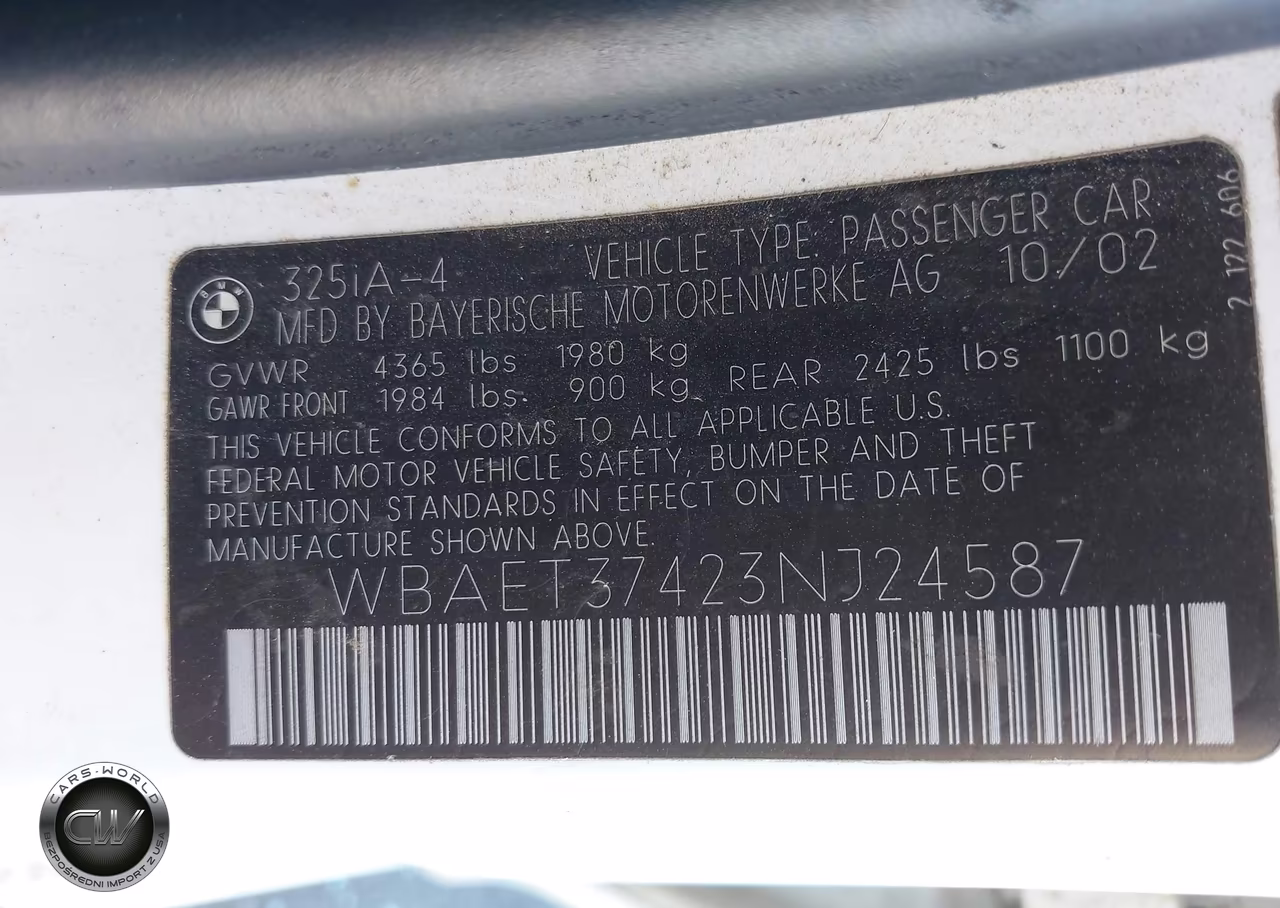 2003 BMW 325I VIN:WBAET37423NJ24587 - 9