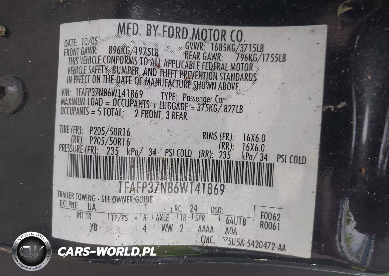 2006 Ford Focus Zx5 VIN:1FAFP37N86W141869 - 9