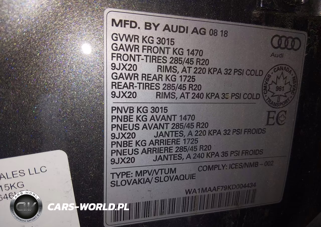 2019 Audi Q7 55 Progressiv VIN:WA1MAAF79KD004434 - 9