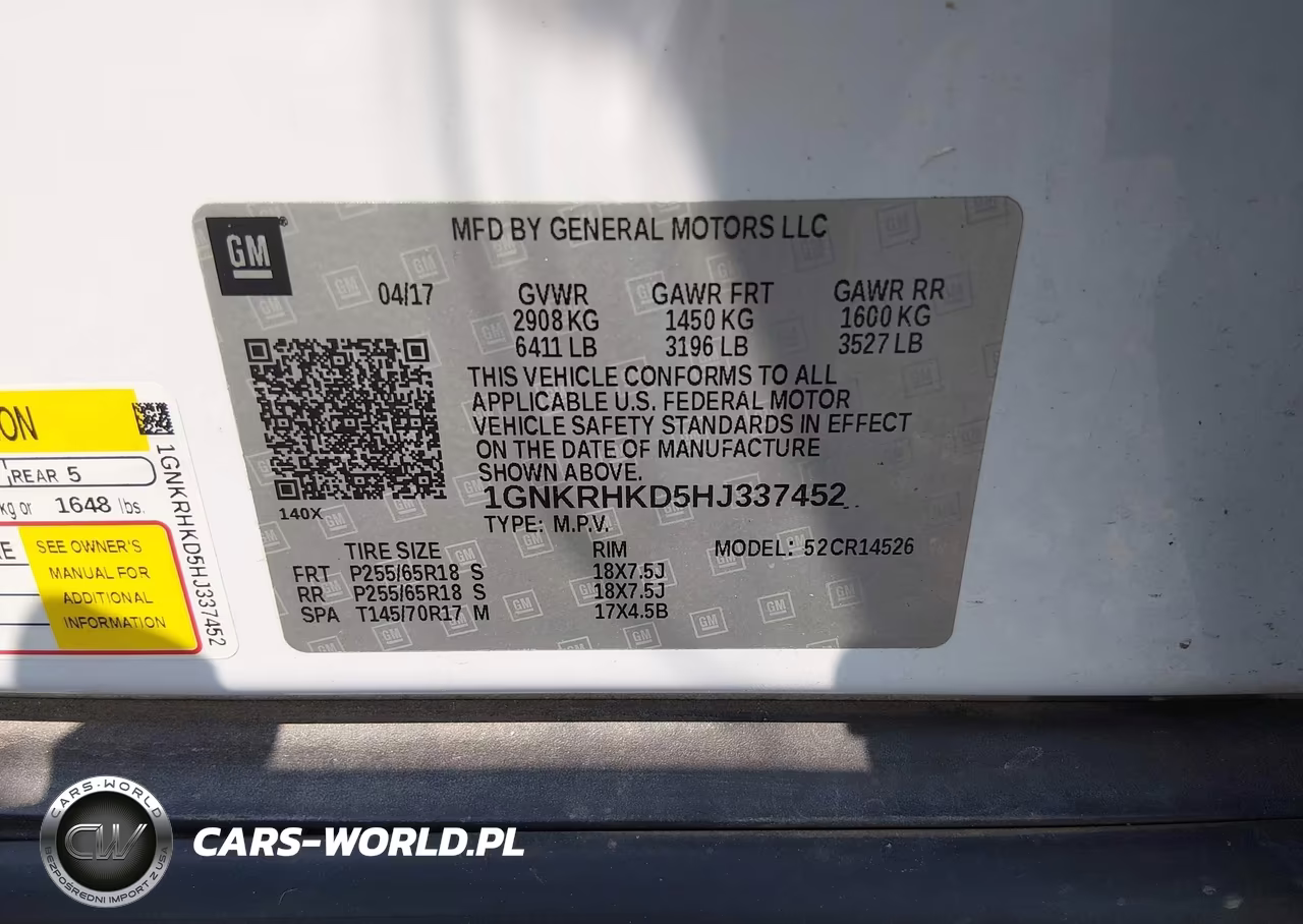 2017 Chevrolet Traverse Lt VIN:1GNKRHKD5HJ337452 - 9