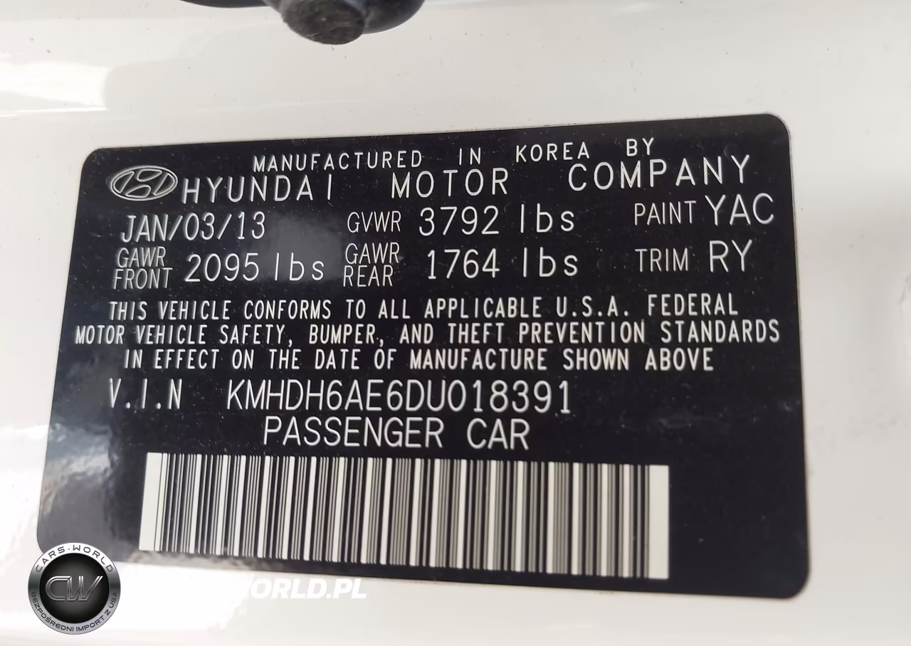 2013 Hyundai Elantra Gs VIN:KMHDH6AE6DU018391 - 9