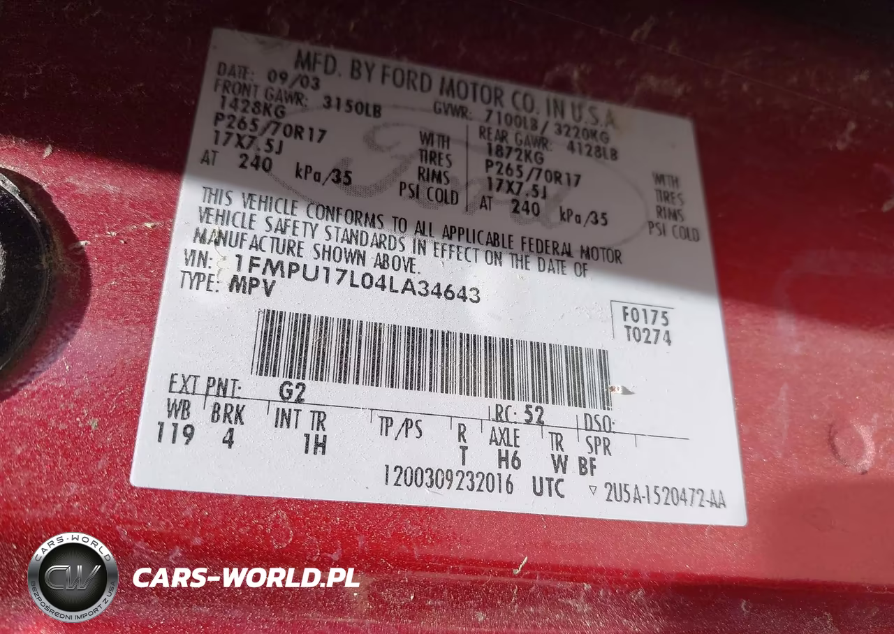 2004 Ford Expedition Eddie Bauer VIN:1FMPU17L04LA34643 - 9