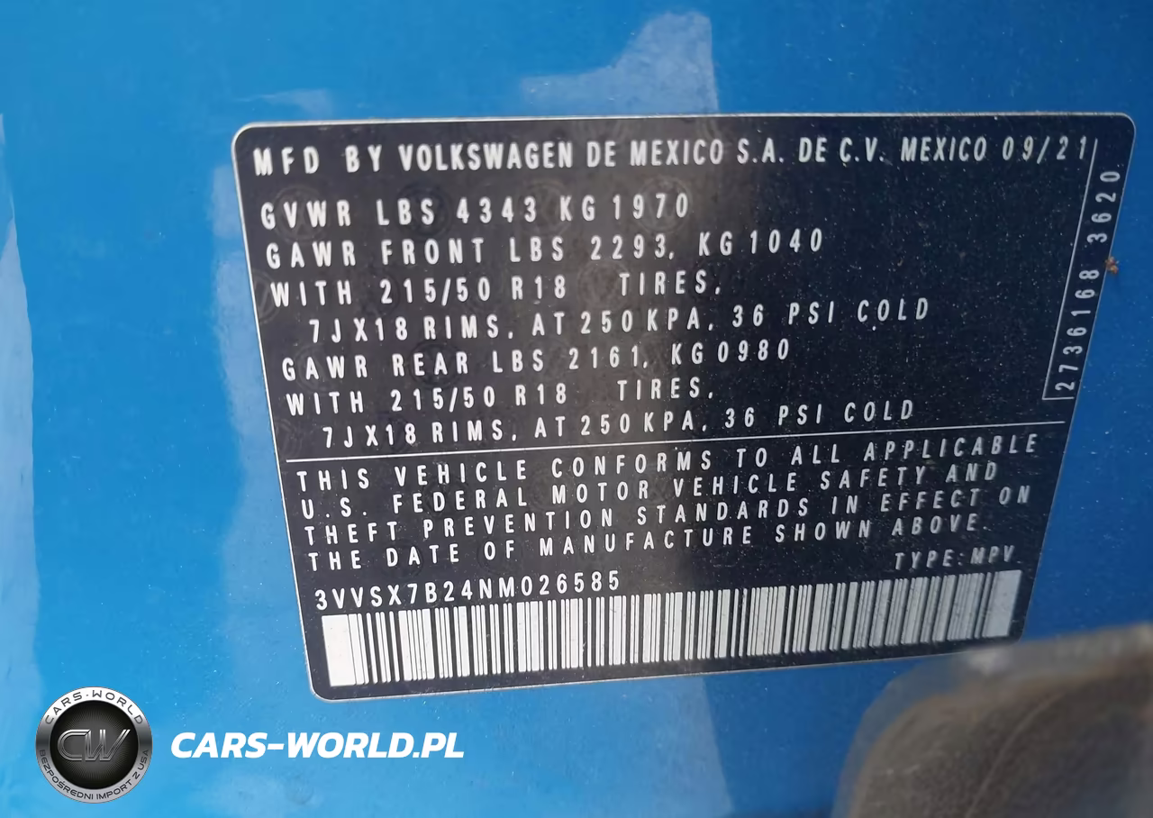 2022 Volkswagen Taos 1.5T Se VIN:3VVSX7B24NM026585 - 9