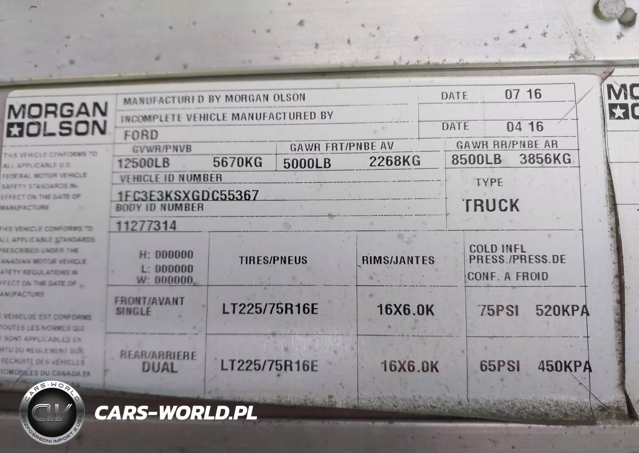2016 Ford E-350 Stripped VIN:1FC3E3KSXGDC55367 - 9