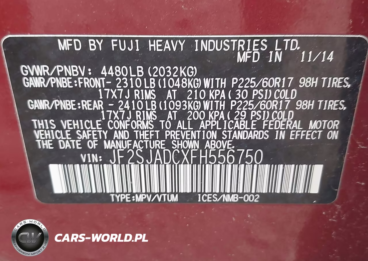 2015 Subaru Forester 2.5I Premium VIN:JF2SJADCXFH556750 - 9