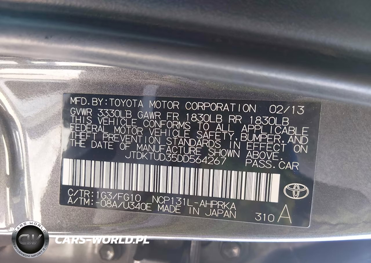 2013 Toyota Yaris L VIN:JTDKTUD35DD564267 - 9