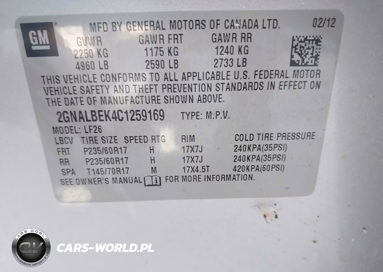 2012 Chevrolet Equinox Ls VIN:2GNALBEK4C1259169 - 9