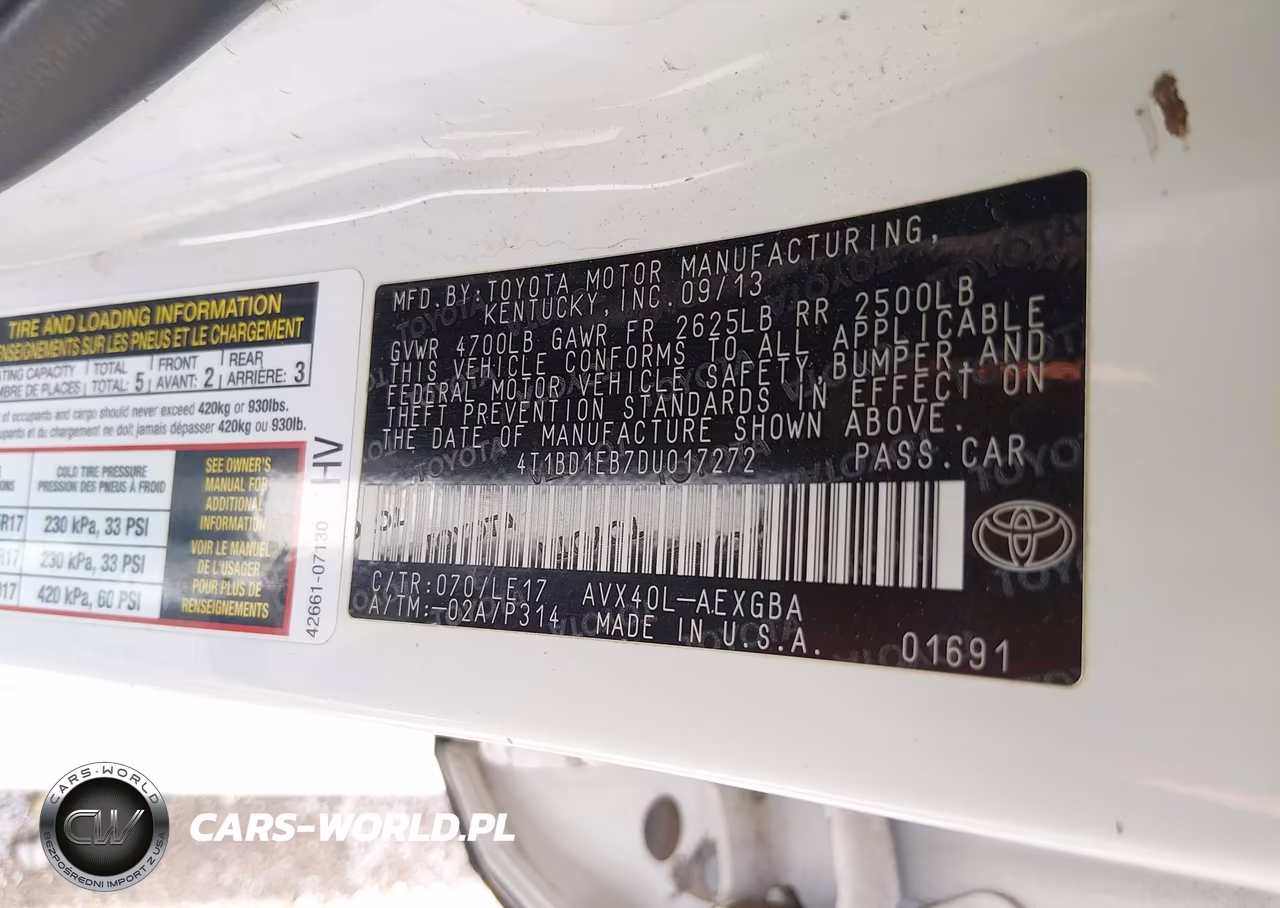2013 Toyota Avalon Hybrid Xle Touring VIN:4T1BD1EB7DU017272 - 9