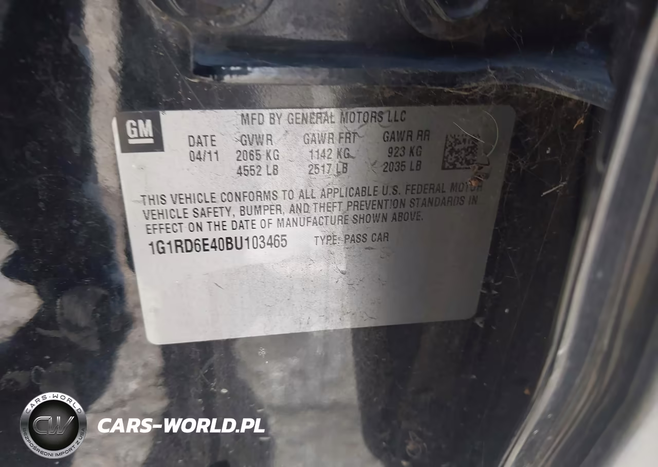 2011 Chevrolet Volt VIN:1G1RD6E40BU103465 - 9
