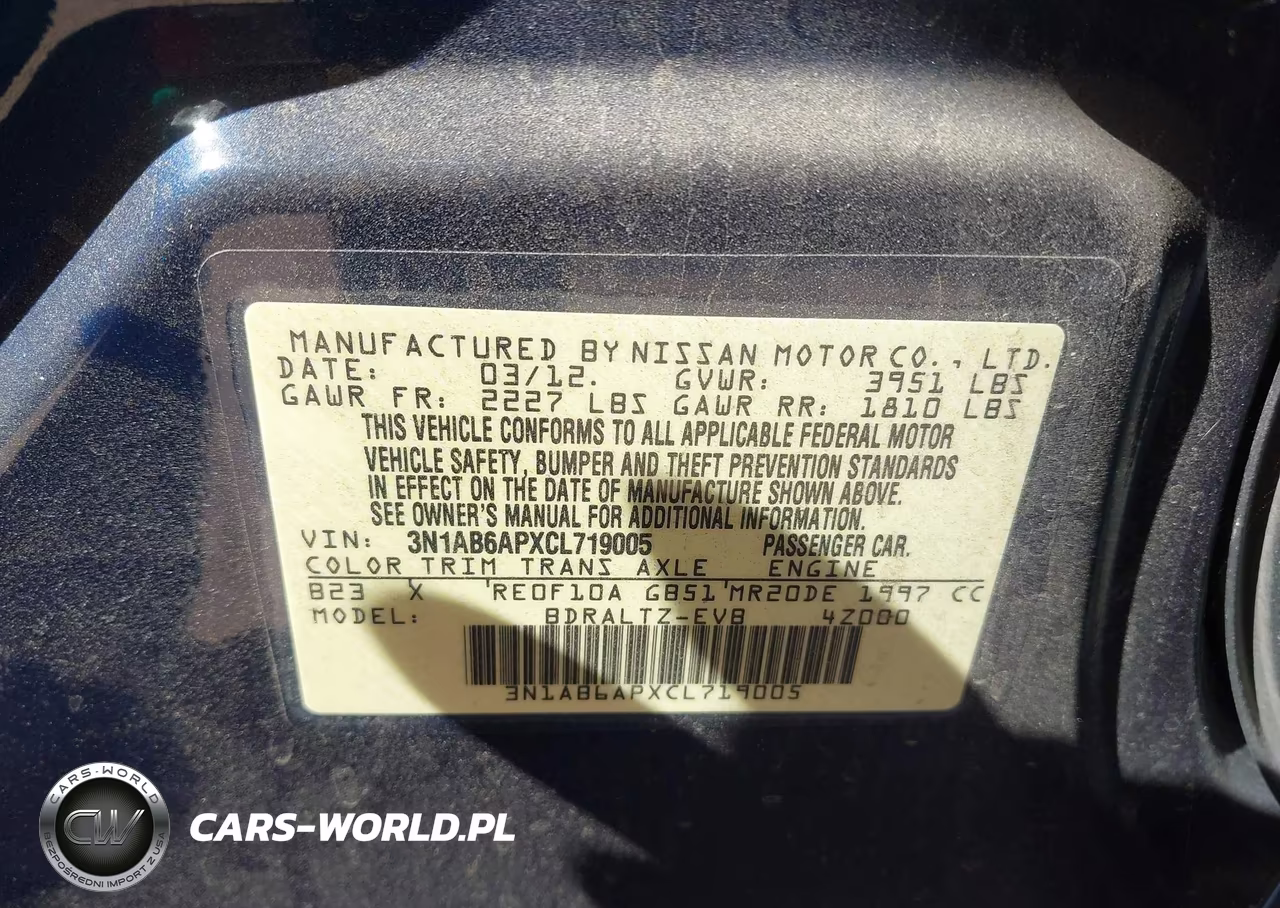 2012 Nissan Sentra 2.0 S VIN:3N1AB6APXCL719005 - 9