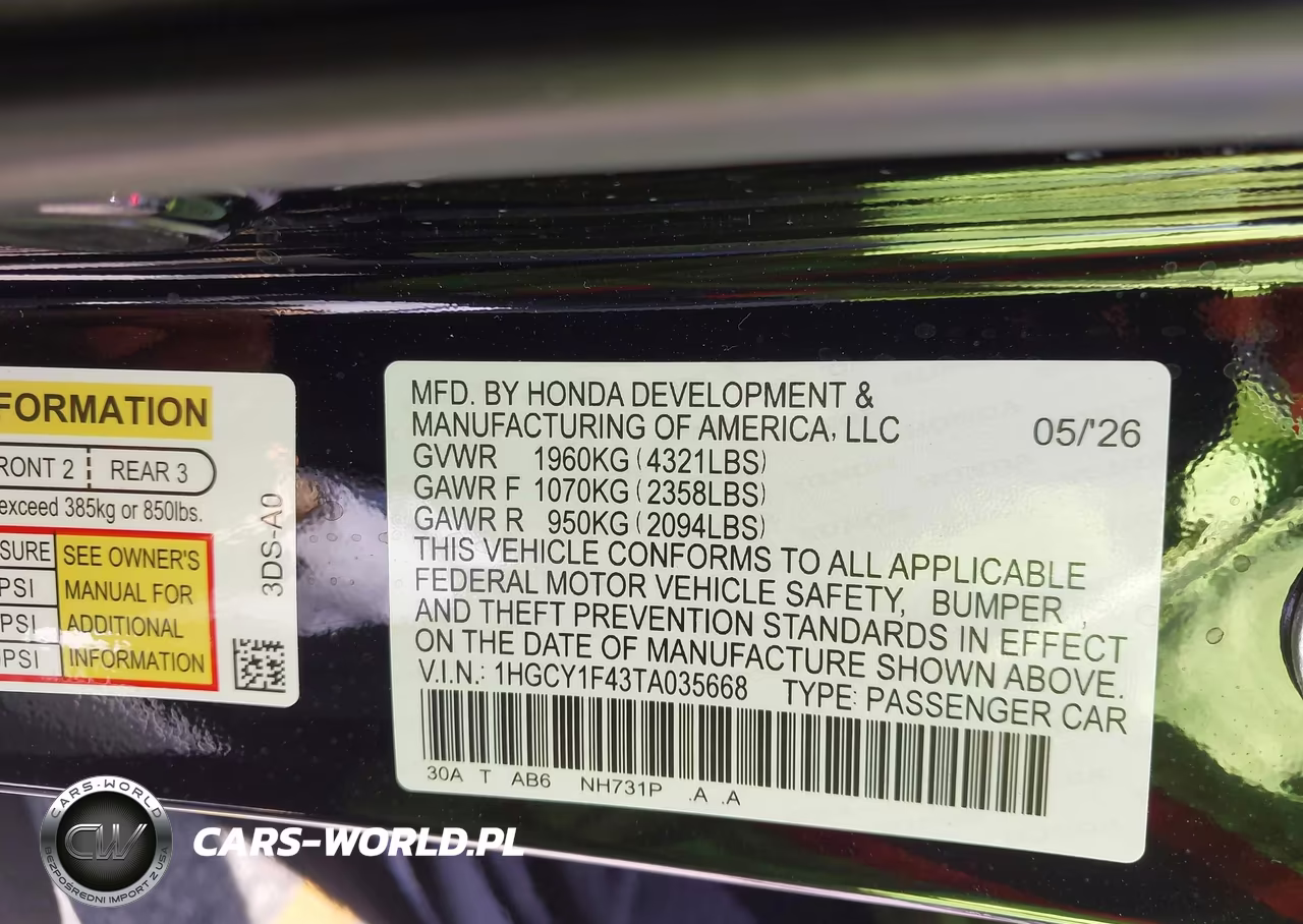 2026 Honda Accord Se VIN:1HGCY1F43TA035668 - 9