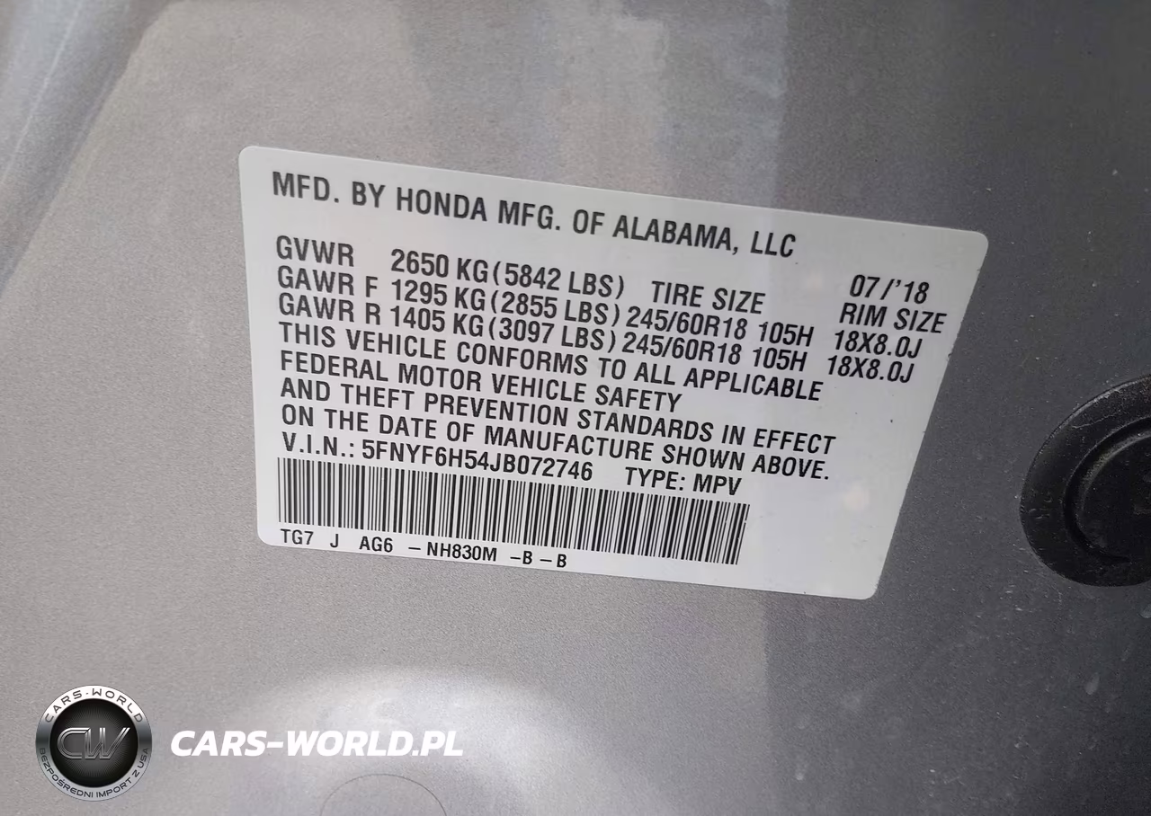 2018 Honda Pilot Ex-L VIN:5FNYF6H54JB072746 - 9