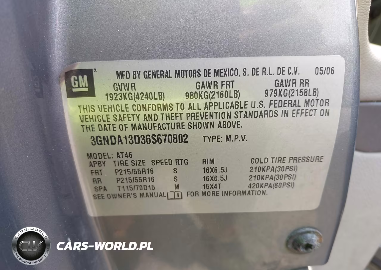 2006 Chevrolet Hhr Ls VIN:3GNDA13D36S670802 - 9