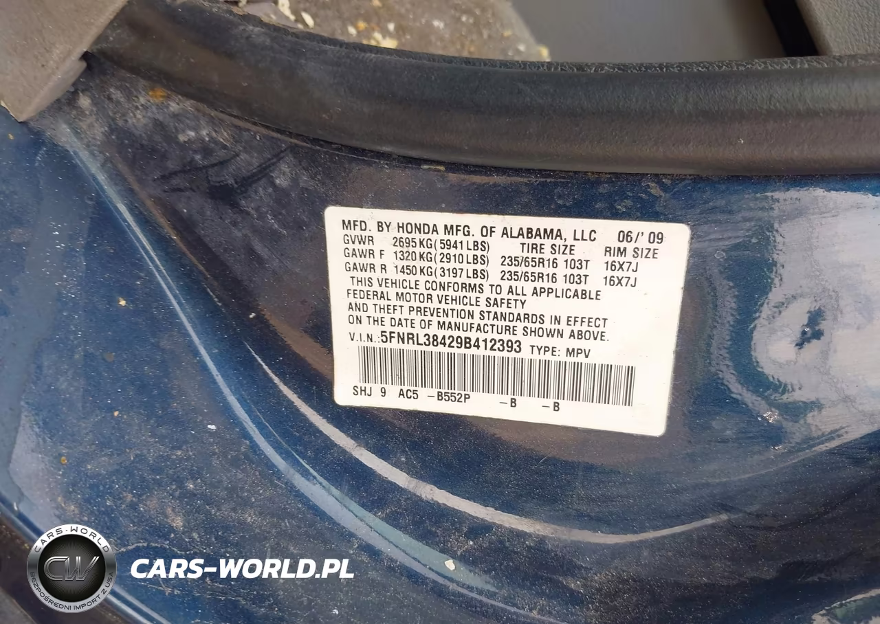 2009 Honda Odyssey Ex VIN:5FNRL38429B412393 - 9
