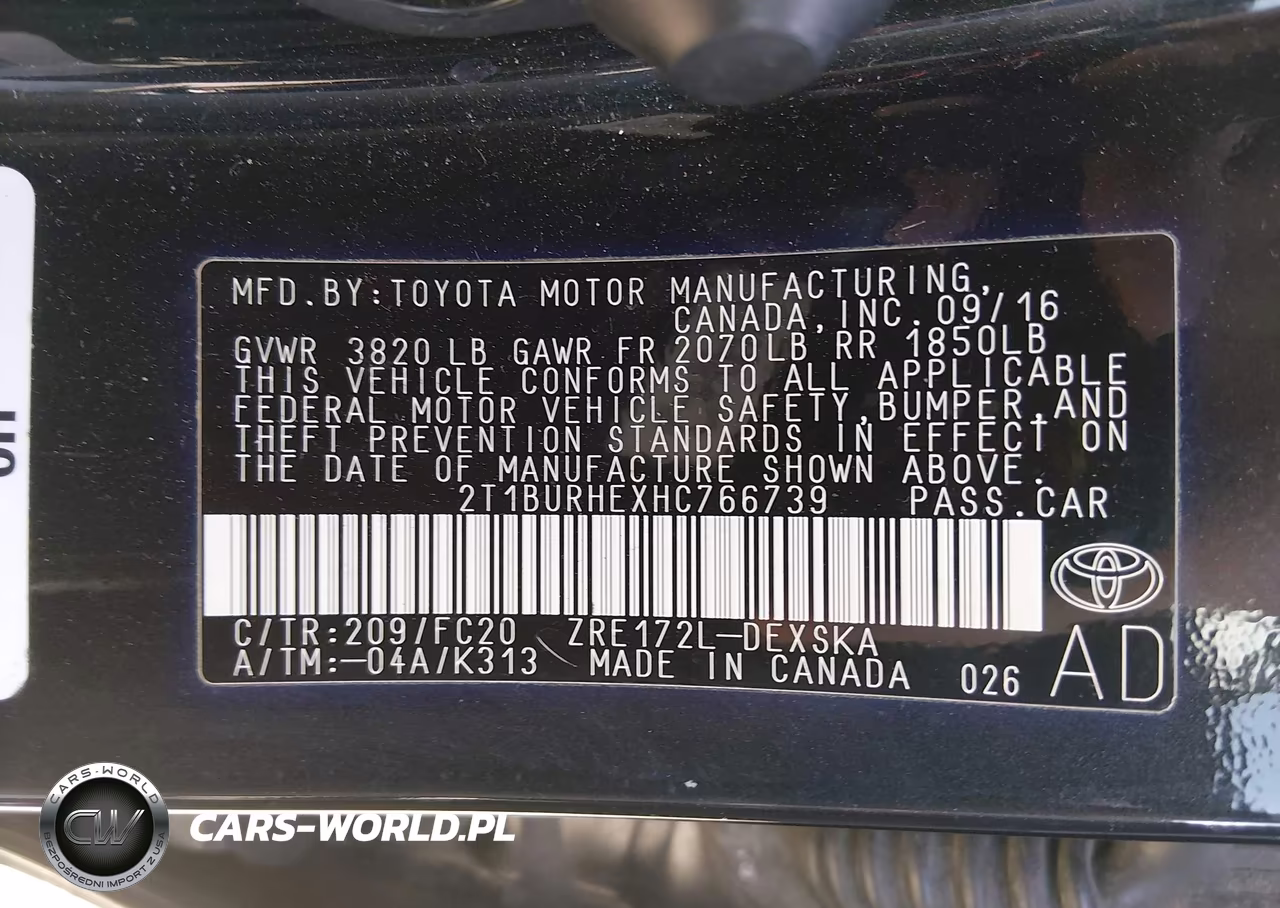2017 Toyota Corolla Se VIN:2T1BURHEXHC766739 - 9