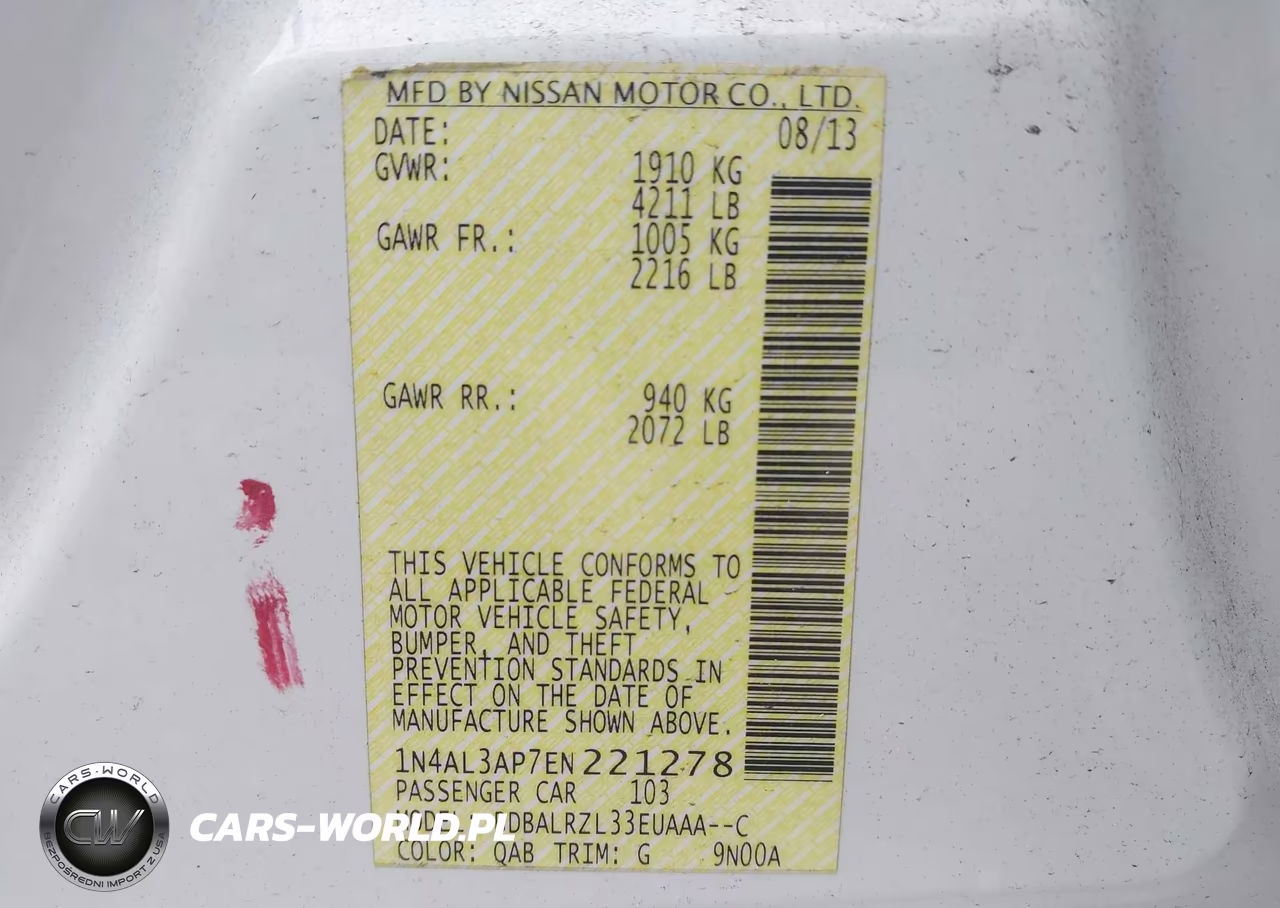 2014 Nissan Altima 2.5 S VIN:1N4AL3AP7EN221278 - 9