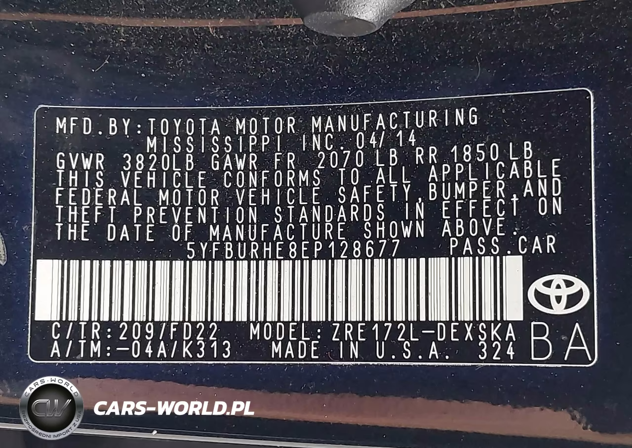2014 Toyota Corolla S Plus VIN:5YFBURHE8EP128677 - 9
