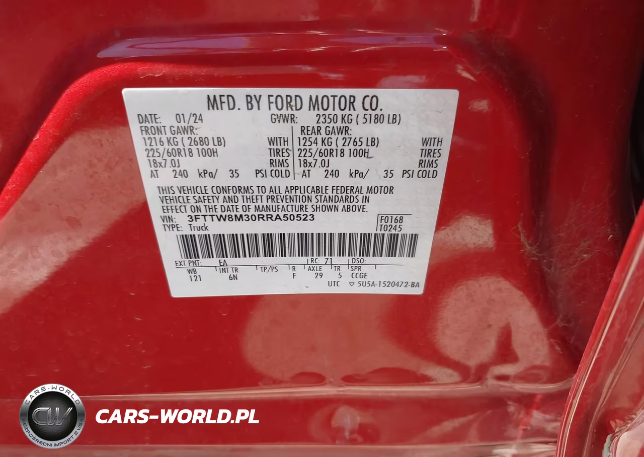 2024 Ford Maverick Lariat VIN:3FTTW8M30RRA50523 - 9