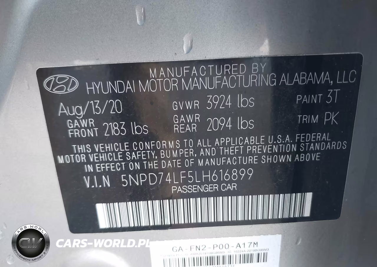 2020 Hyundai Elantra Se VIN:5NPD74LF5LH616899 - 9