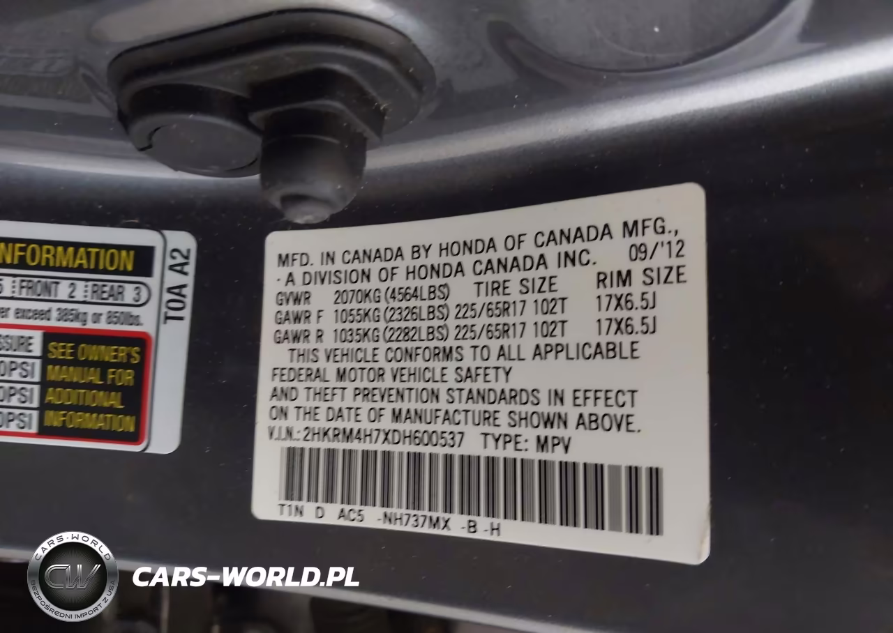 2013 Honda Cr-V Ex-L VIN:2HKRM4H7XDH600537 - 9