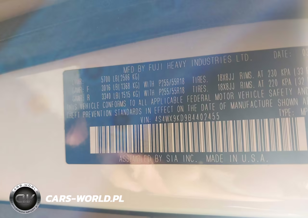 2011 Subaru Tribeca 3.6R Limited VIN:4S4WX9KD9B4402455 - 9