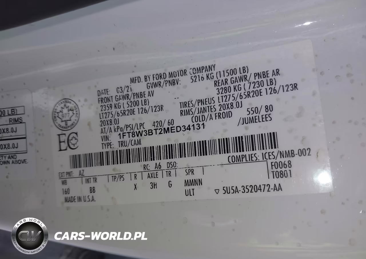 2021 Ford F-350 Platinum VIN:1FT8W3BT2MED34131 - 8