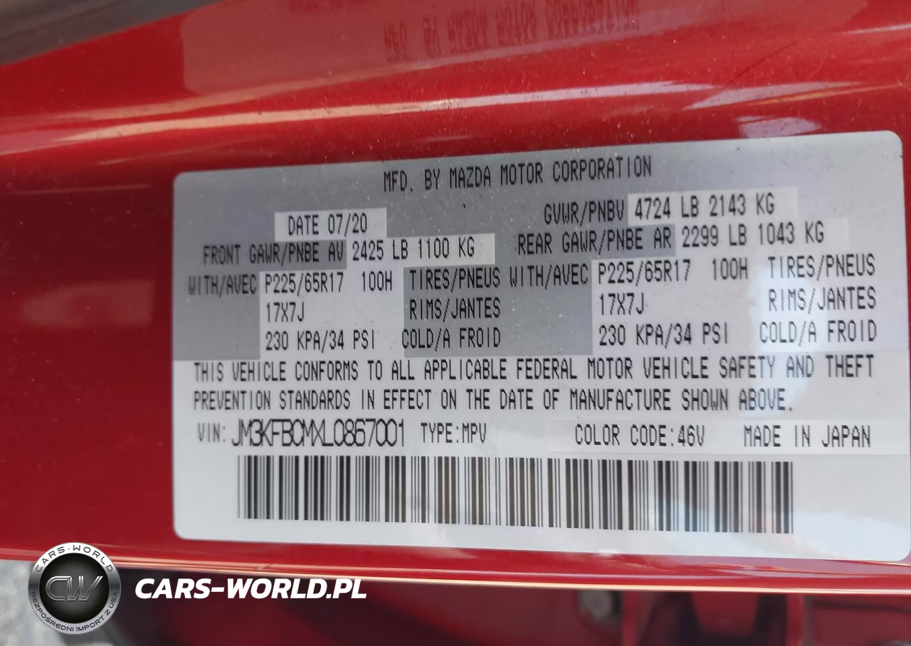 2020 Mazda Cx-5 Touring VIN:JM3KFBCMXL0867001 - 9
