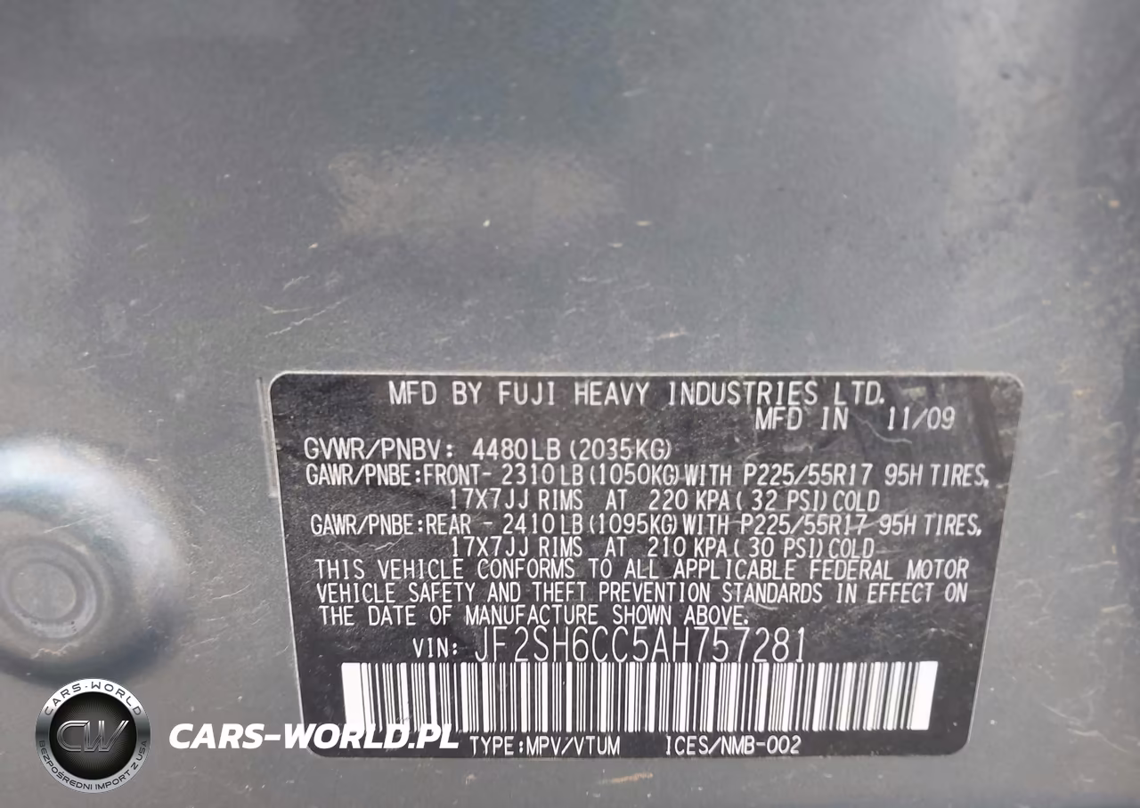 2010 Subaru Forester 2.5X Premium VIN:JF2SH6CC5AH757281 - 9